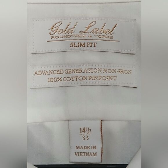 Roundtree & Yorke Cream Dress Shirt - Picture 3 of 5